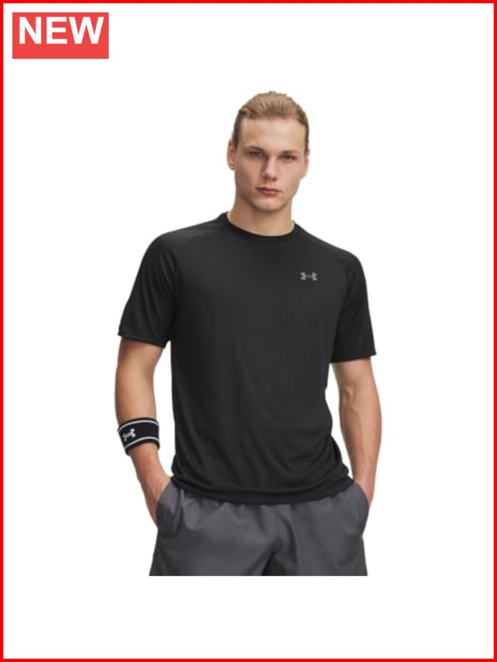 Men's Quick-Dry Polyester Athletic T-Shirt Crew Neck Short Sleeve - Picture 1 of 6